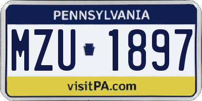 PA license plate MZU1897