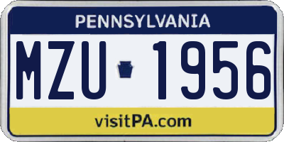 PA license plate MZU1956