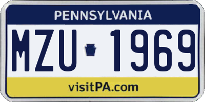 PA license plate MZU1969