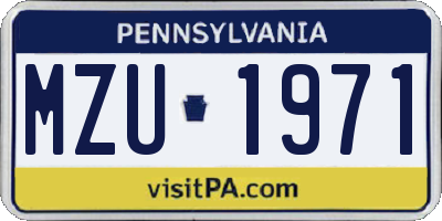 PA license plate MZU1971