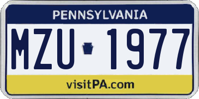 PA license plate MZU1977