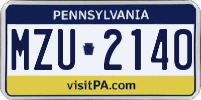 PA license plate MZU2140
