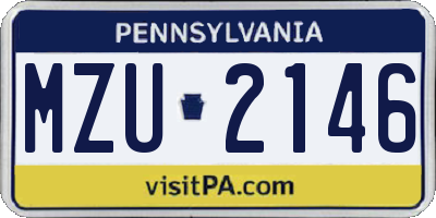 PA license plate MZU2146