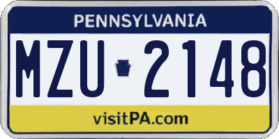PA license plate MZU2148