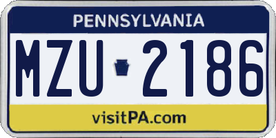 PA license plate MZU2186