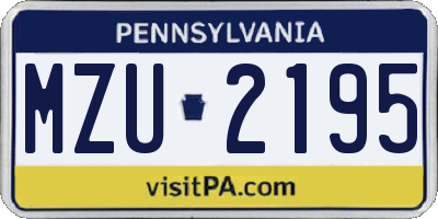 PA license plate MZU2195