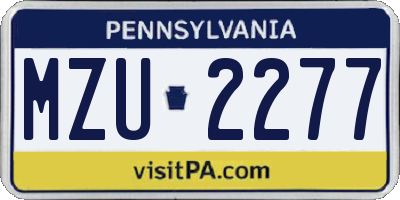PA license plate MZU2277