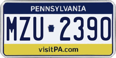 PA license plate MZU2390