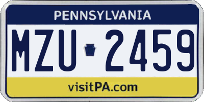 PA license plate MZU2459