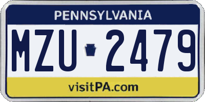 PA license plate MZU2479