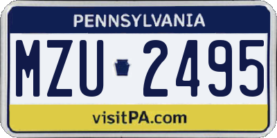PA license plate MZU2495