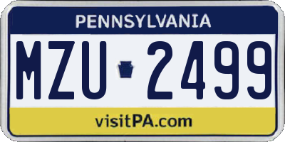 PA license plate MZU2499