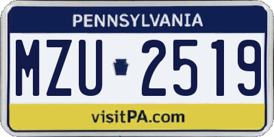 PA license plate MZU2519