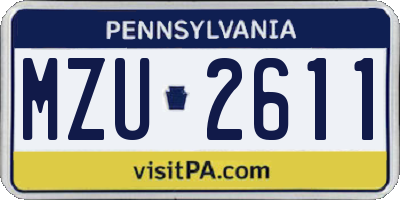 PA license plate MZU2611
