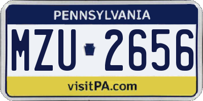 PA license plate MZU2656