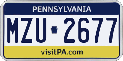 PA license plate MZU2677