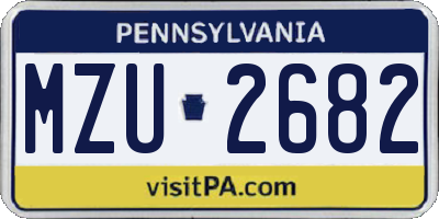 PA license plate MZU2682