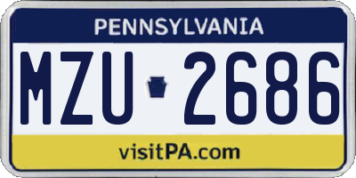PA license plate MZU2686
