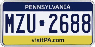 PA license plate MZU2688