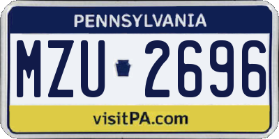 PA license plate MZU2696