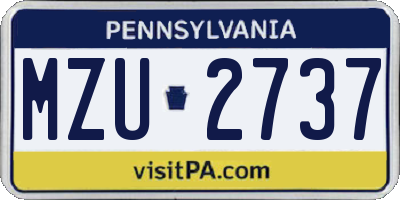 PA license plate MZU2737