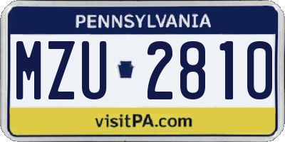 PA license plate MZU2810