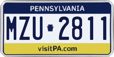 PA license plate MZU2811