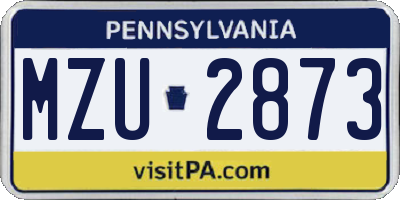 PA license plate MZU2873