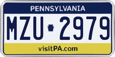 PA license plate MZU2979