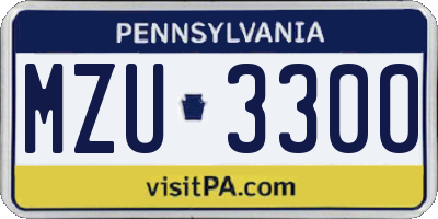 PA license plate MZU3300