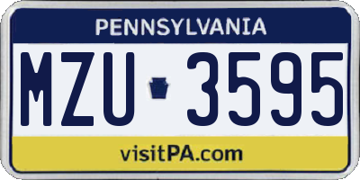 PA license plate MZU3595