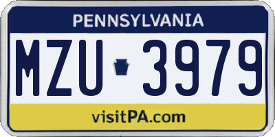 PA license plate MZU3979