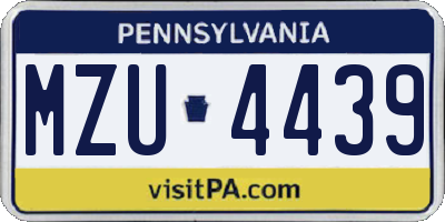 PA license plate MZU4439