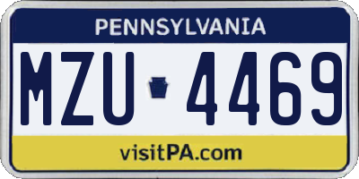 PA license plate MZU4469