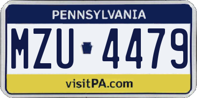 PA license plate MZU4479