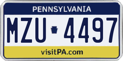 PA license plate MZU4497