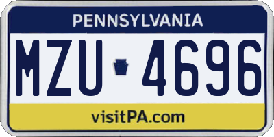PA license plate MZU4696