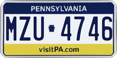 PA license plate MZU4746