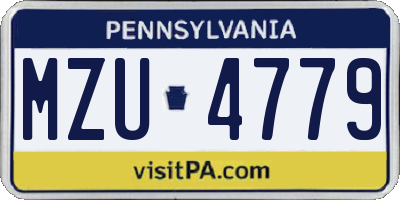 PA license plate MZU4779