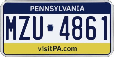 PA license plate MZU4861