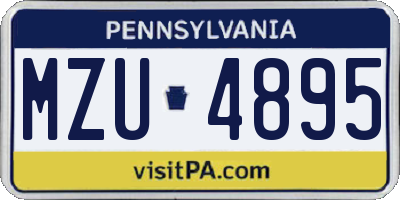 PA license plate MZU4895
