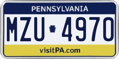 PA license plate MZU4970