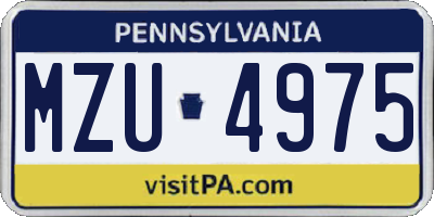 PA license plate MZU4975