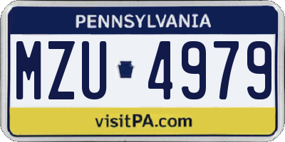 PA license plate MZU4979