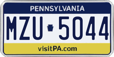 PA license plate MZU5044