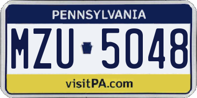 PA license plate MZU5048