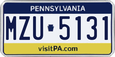 PA license plate MZU5131