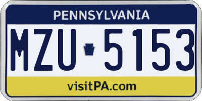 PA license plate MZU5153