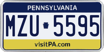 PA license plate MZU5595