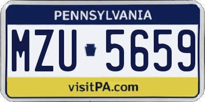 PA license plate MZU5659